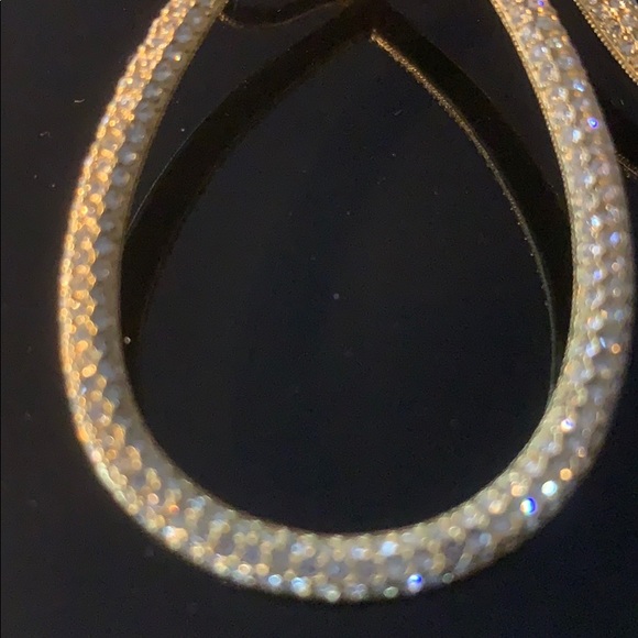 NADRI GOLD DIAMOND HOOPS - Picture 2 of 4